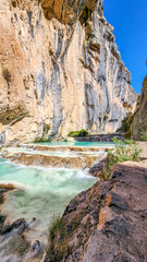 MILLPU NATURAL POOLS. TURQUOISE WATERS OF MILLPU. NATURAL WONDERS OF PERU. MILLPU, AYACUCHO.