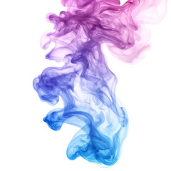 Fototapeta premium Beautiful blue and purple smoke swirling gracefully on a Png background, blue purple smoke isolated on Png background