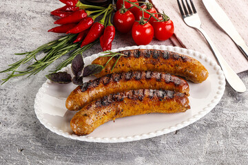 Grilled meat sausages with spices