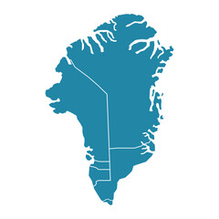 greenland map with regions isolated on white background. Map of greenland. Vector illustration © WeDrawing