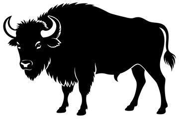 American Bison silhouette vector illustration