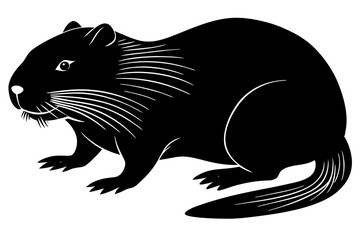 American beaver silhouette vector illustration