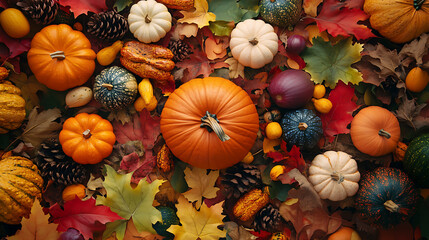 Pumpkin-Themed Autumn Holiday Frame with Rich Fall Colors