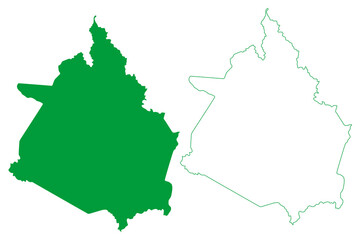 Quixeramobim municipality (Ceará state, Municipalities of Brazil, Federative Republic of Brazil) map vector illustration, scribble sketch Santo Antônio do Boqueirao de or Nova Vila do Campo Maior map