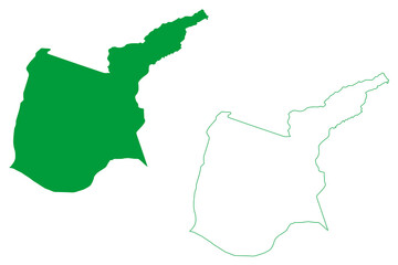 Salitre municipality (Ceará state, Municipalities of Brazil, Federative Republic of Brazil) map vector illustration, scribble sketch Salitre map