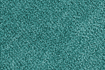 Plain turquoise colored fabric texture, carpet, upholstery structure, textile background