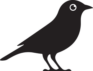 A bird silhouette vector illustration flat icon. The background is white and isolated