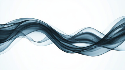 Obraz premium Abstract blue wave on a white background.