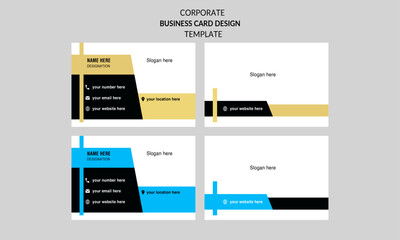 new creative modern minimalist corporate business card name card and visiting card design template. with color variation.