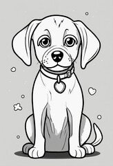 Fototapeta premium Flat Design Dog SVG Illustration - Cute Vector Art of a Playful Canine in Nature | Dog Breed and Animal Character