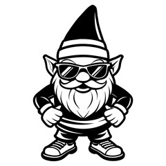 cute christmas santa gnome with white background