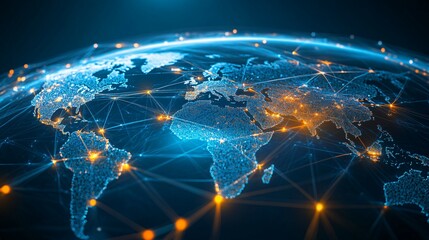 Obraz premium A Digital Representation of the Earth's Interconnectedness