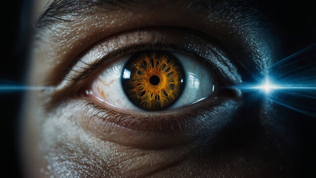 constricted pupil close-up