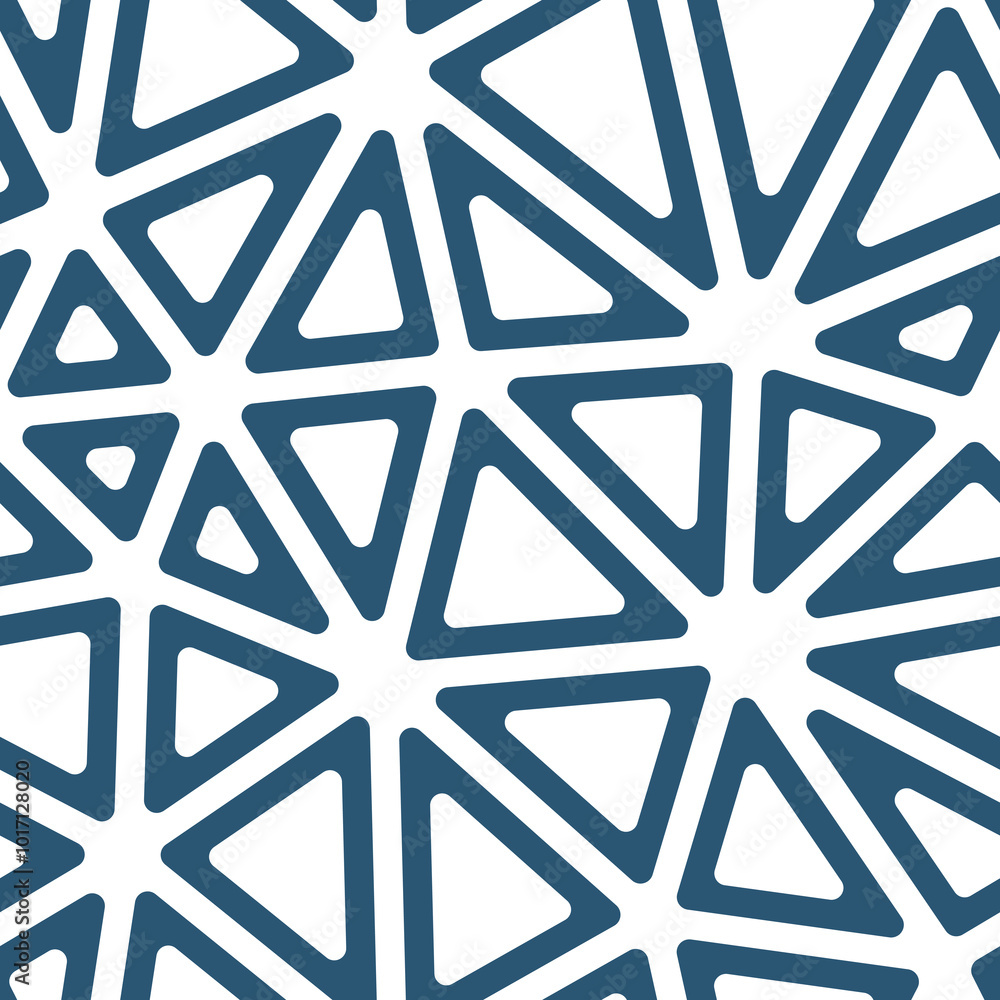 Poster abstract vector background. big triangles size. solid color style. rounded triangular cells outlined