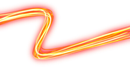 Fiery Speed Light Beam on transparent background