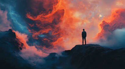 Fototapeta premium Staring into Infinity: A Journey Beyond the Horizon