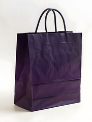 Dark Purple Shopping Bag on a white Background