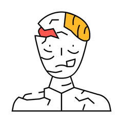 zombie dead line icon vector. zombie dead sign. isolated symbol illustration