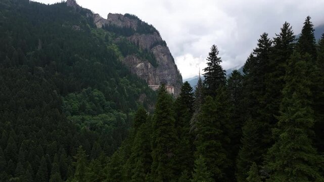 Sumela Monastery (S&uuml;mela Manastırı) Drone Video, Altındere National Park Ma&ccedil;ka, Trabzon Turkiye (Turkey)	