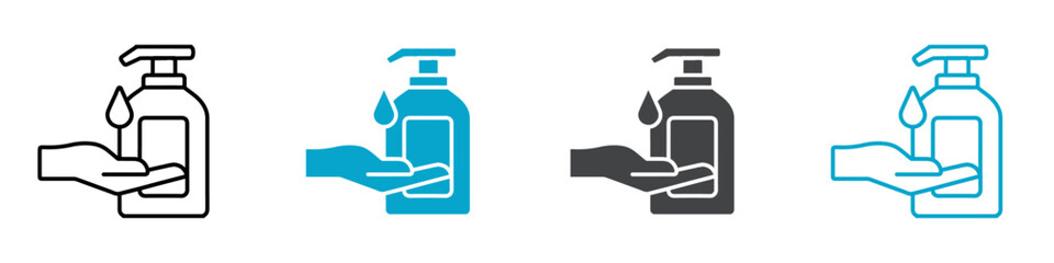 senitizer icon Line graphics illustration