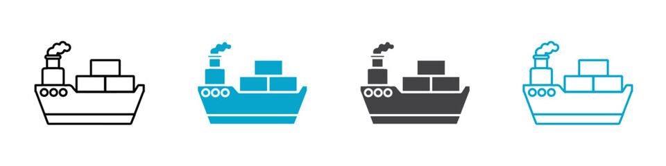 ship icon Line graphics illustration