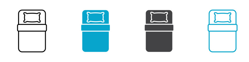 single bed icon Line graphics illustration