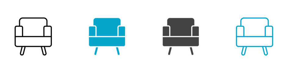 sofa icon Line graphics illustration