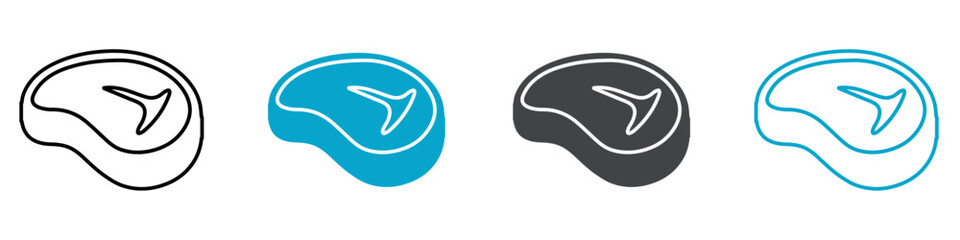steak icon Line graphics illustration