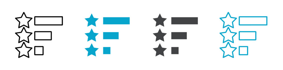 Obraz premium star rating icon Line graphics illustration