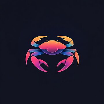 recommend clip art: Crab Vector Logo Design Neon Colors Modern Vibrant Artwork photo