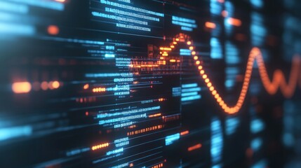 Abstract Digital Data Visualization with a Sine Wave Pattern