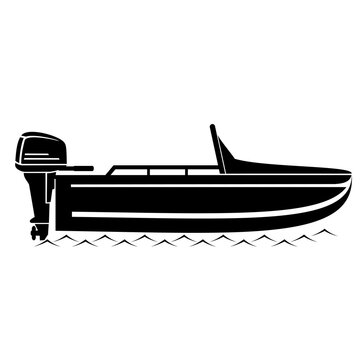 recommend clip art: Vector illustration, motorboat icon. Isolated on a white background.