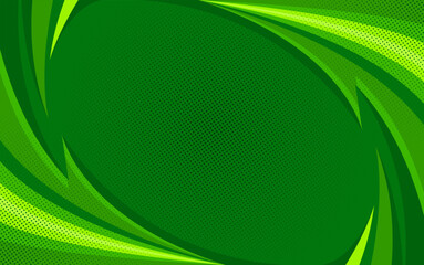 
Abstract green sport banner background with curved geometric shapes on two sides and empty space in the middle