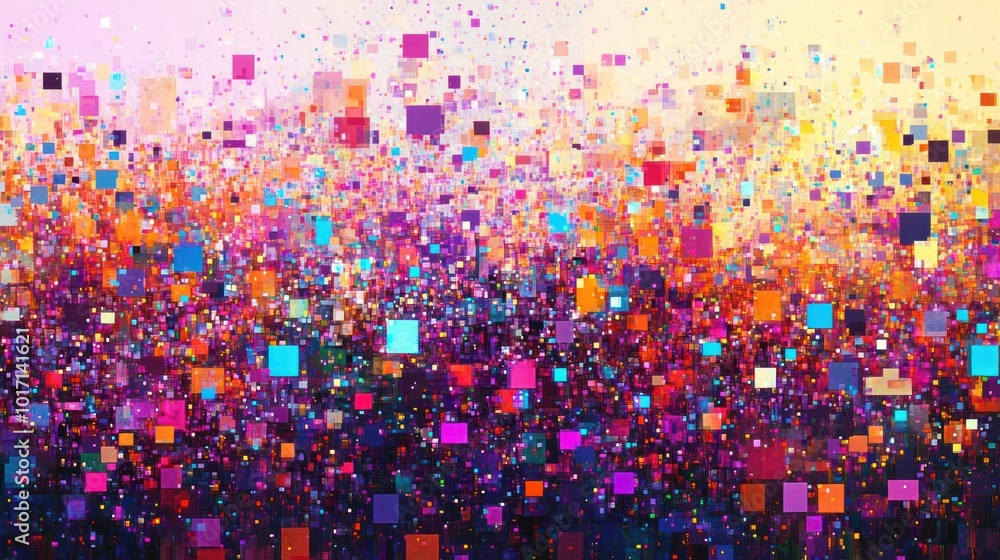 Poster abstract background with a gradient of colorful squares