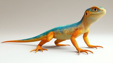 Obraz premium Gorgeous Lizard with Long Tail and Bright Colors Captured in Stunning Photo