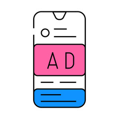 social media advertising line icon vector. social media advertising sign. isolated symbol illustration