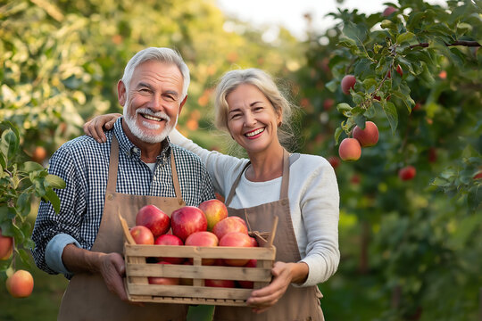 couple holding apples - Powered by Adobe