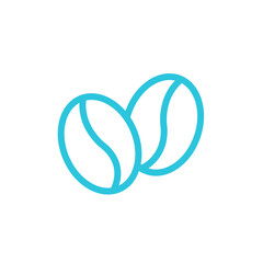 Two Coffee beans icon. Isolated on white background. From blue icon set.