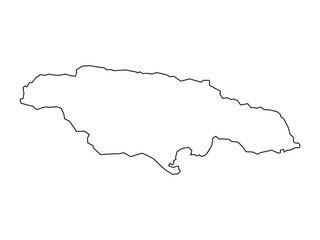 jamaica map contour on white background. Map of jamaica. Vector illustration North America