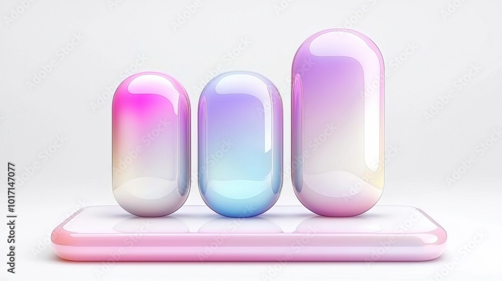 Poster abstract colorful shapes on a minimalistic background
