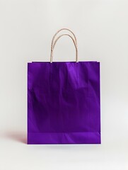 Purple Shopping Bag on a white Background