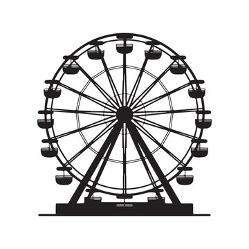 recommend clip art: ferris wheel silhouette editable vector illustration
