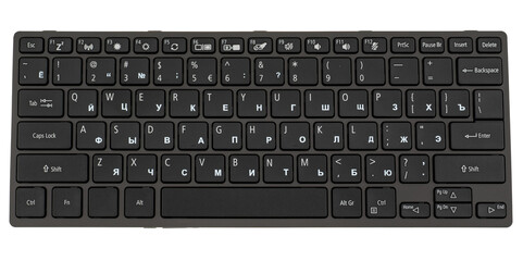 Laptop keyboard, laptop spare part, on white background in insulation