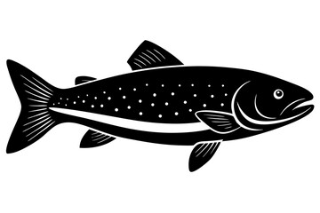 Atlantic Salmon silhouette vector illustration