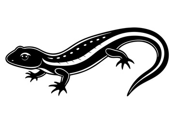 Eastern Newt silhouette vector illustration