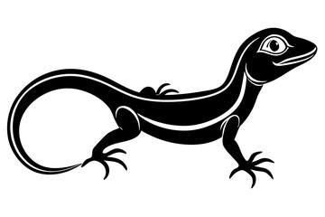Green Anole silhouette vector illustration