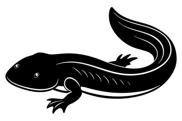 Hellbender silhouette vector illustration