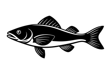 walleye fish silhouette vector illustration 