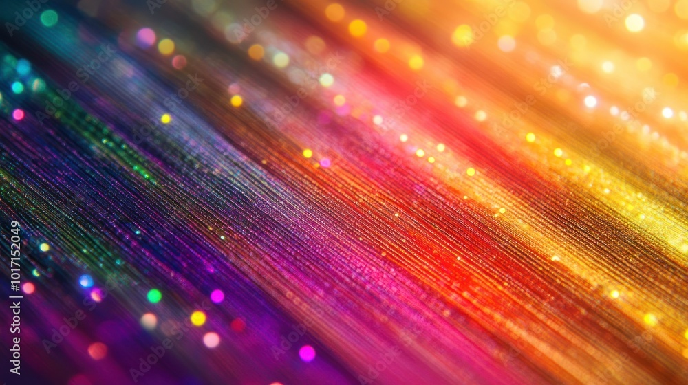 Poster Abstract Colorful Lines and Bokeh Lights Background