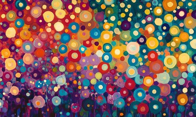A colorful background with many small circles